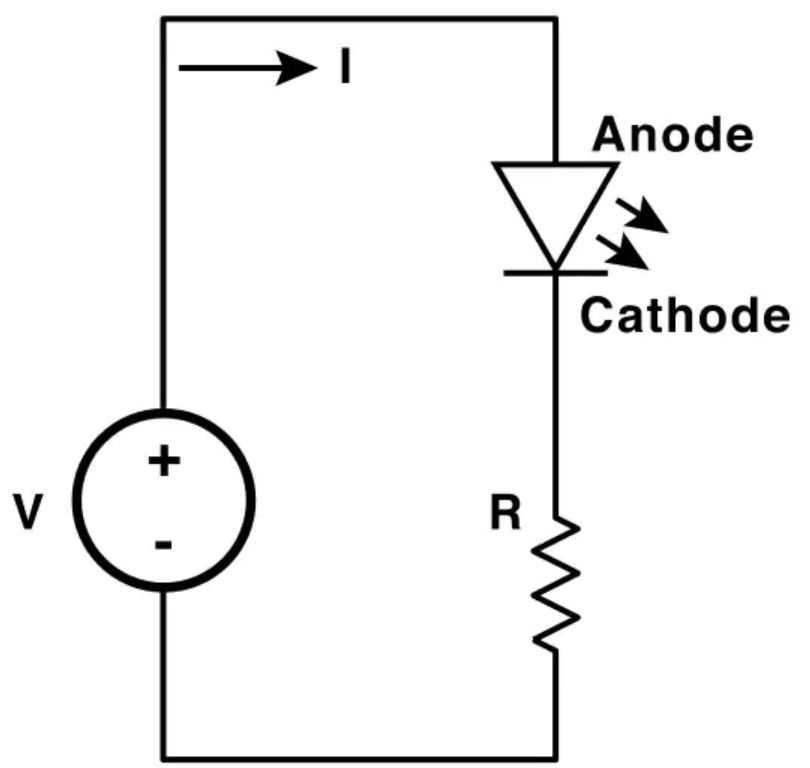 Simple LED circuit with a series resistor